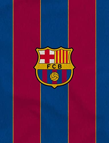 Große FC Barcelona Decke FCB Logo 130 x 170 cm Fußball Fan Primera Division Stadion Camp Nou Barça Xavi Football Més que un Club weiche Kuscheldecke Wohndecke Fleecedecke pass. zur Bettwäsche von BERONAGE