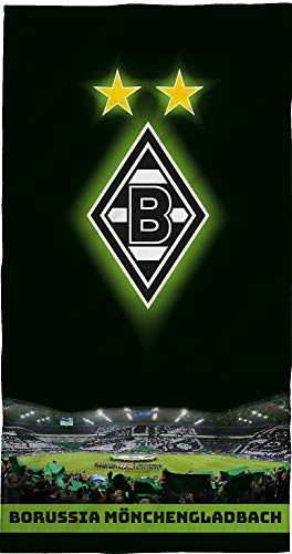 Borussia Mönchengladbach Badetuch Borussia-Park 75 x 150 cm Schwarz Weiß Grün Fan Fußball Klub VfL 1900 Die Fohlen-Elf Bundesliga Strandlaken Strandtuch Handtuch Badelaken pass. zur Bettwäsche von BERONAGE