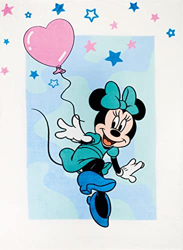 Große Minnie Mouse Wohn-Decke Blau 130 x 170 cm super weiche Coral-Fleece-Decke Mikroflausch Kuscheldecke Sofadecke Herz Gril Mädchen Minnie Maus Disney Mickey Daisy Donald Goofy Pass zur Bettwäsche von BERONAGE