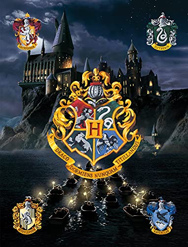 Harry Potter Kinder-Zimmer-Teppich Hogwarts Blau 100 cm x 133 cm rutschhemmend lärmhemmend Kinderteppich Spiel-Teppich Spielunterlage Gryffindor Hufflepuff Ravenclaw Slytherin Ron Weasley Hermine von BERONAGE
