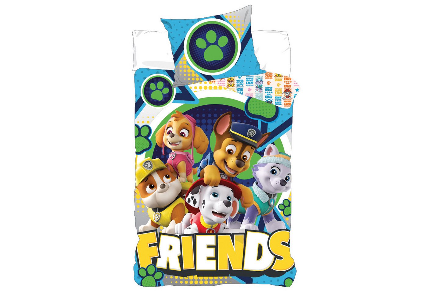 Kinderbettwäsche Paw Patrol Baby / Kleinkind Bettwäsche Friends Linon / Renforcé, BERONAGE, 100% Baumwolle, 2 teilig, 135x100 + 60x40 cm von BERONAGE