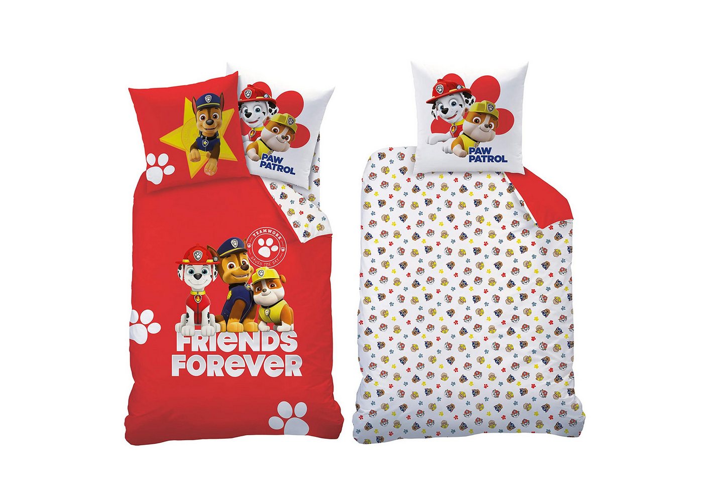 Kinderbettwäsche Paw Patrol Bettwäsche Trio Linon / Renforcé, BERONAGE, 100% Baumwolle, 2 teilig, 135x200 + 80x80 cm von BERONAGE