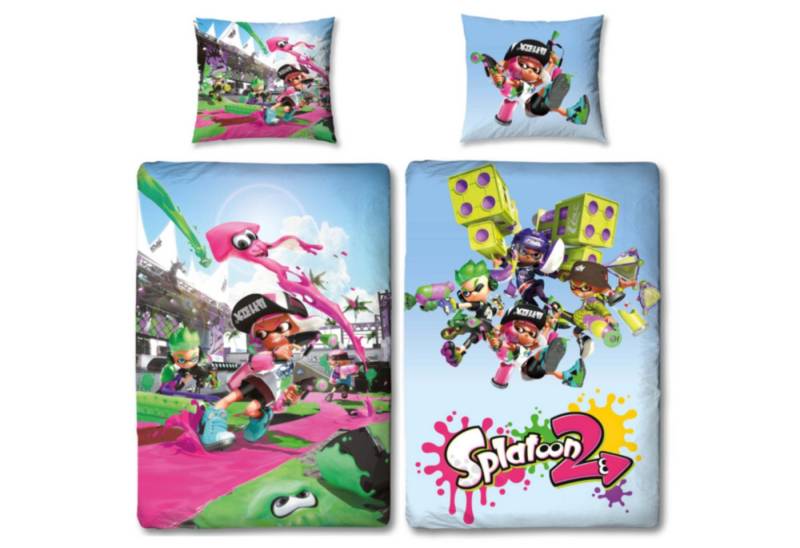 Kinderbettwäsche Splatoon Bettwäsche Group Linon / Renforcé, BERONAGE, 100% Baumwolle, 2 teilig, 135x200 + 80x80 cm von BERONAGE