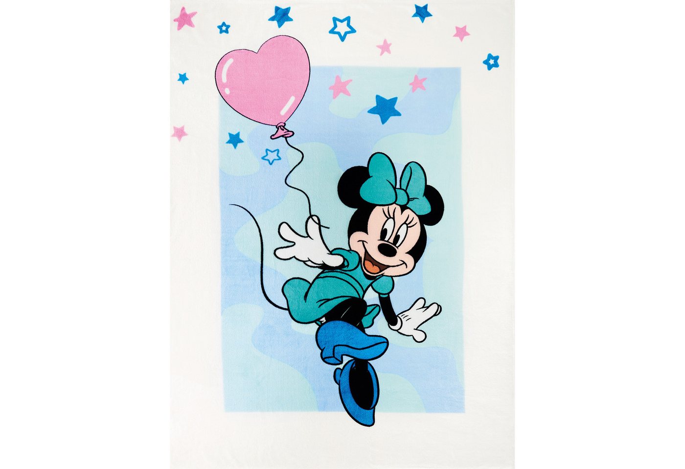 Kinderdecke Minnie Mouse Blau Maus 130 x 170 weich und kuschelig Coral Fleecedecke, BERONAGE von BERONAGE