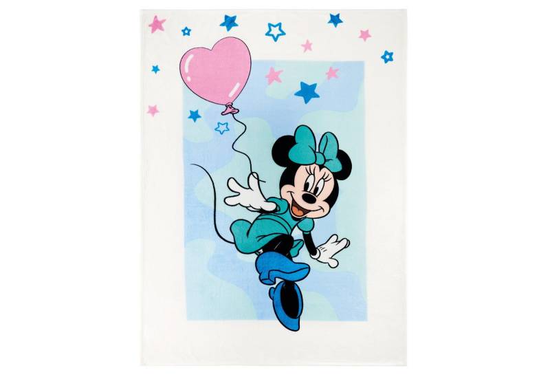 Kinderdecke Minnie Mouse Decke Blau 130x170 cm Kuscheldecke Fleecedecke Mini Maus, BERONAGE, passend zur Bettwäsche, ideal für Sofa, Couch, Kinder-Bett, Auto von BERONAGE