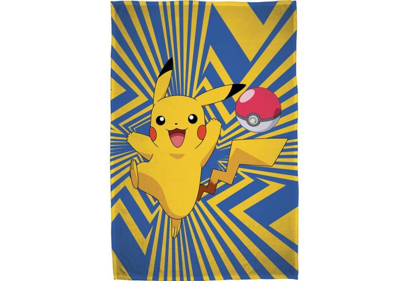 Kinderdecke Pokemon Go Pikatchu 160 x 200 cm weich und kuschelig Coral Fleecedecke, BERONAGE von BERONAGE