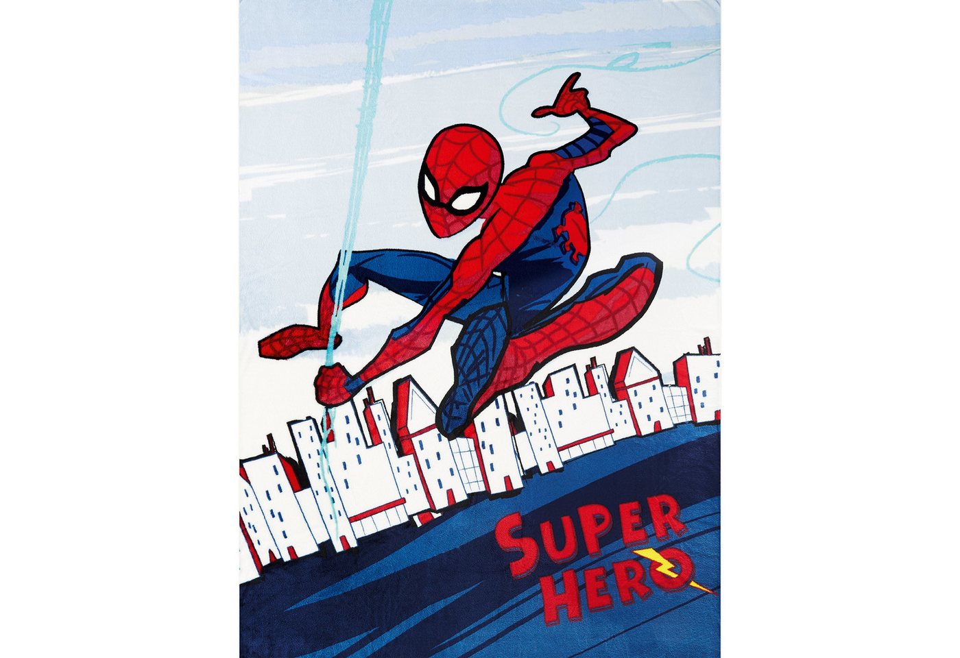 Kinderdecke Spider Man Super Hero 130 x 170 weich und kuschelig Coral Fleecedecke, BERONAGE von BERONAGE
