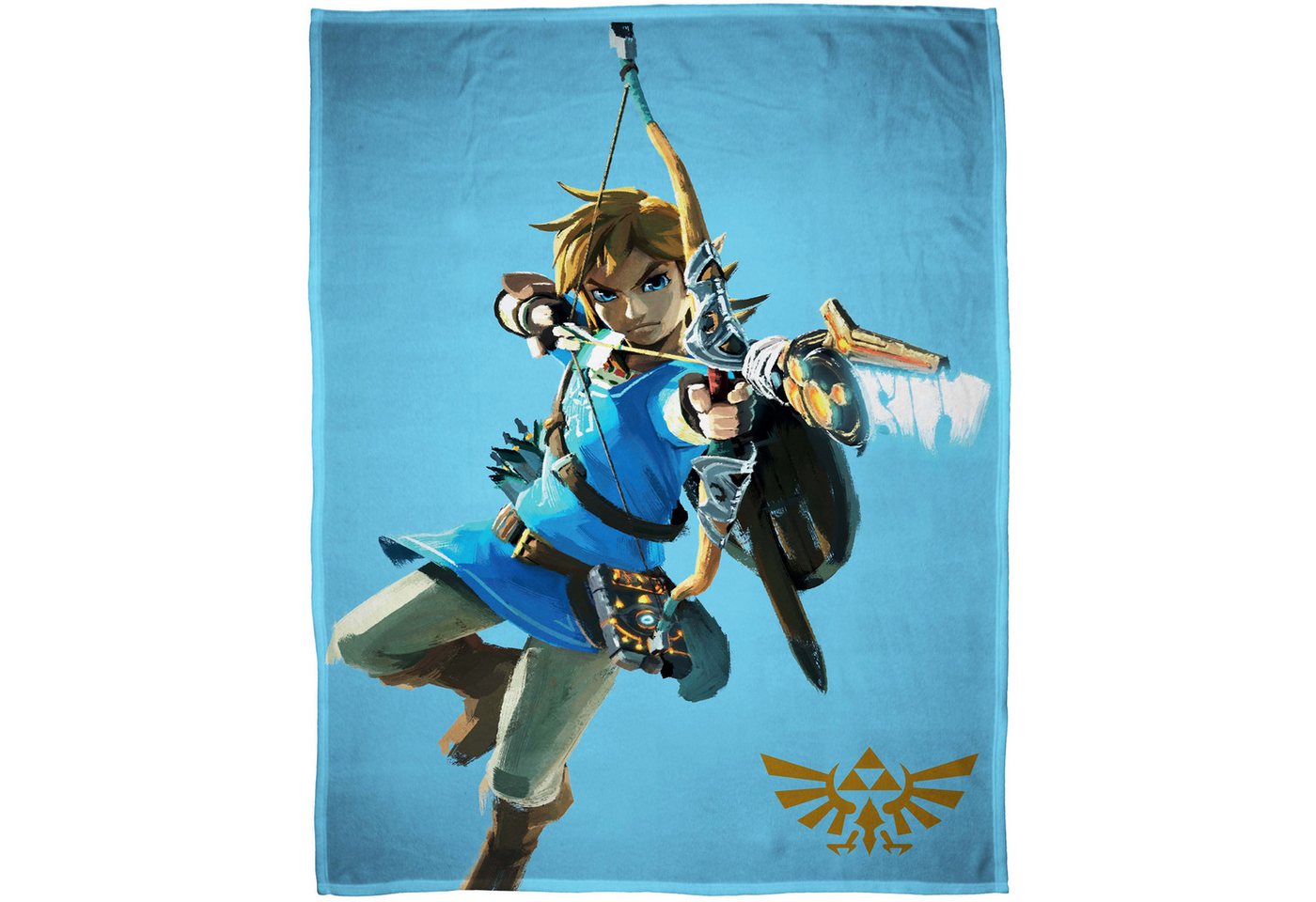 Kinderdecke The Legend of Zelda Blau 150x200 weich und kuschelig Coral Fleecedecke, BERONAGE von BERONAGE