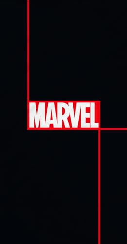 Marvel Badetuch Logo Schwarz 75 x 150 cm 100% Baumwolle Velours-Qualität Strandlaken Strandtuch Handtuch Badelaken Iron Man Hulk Thor Captain America Spider Man Disney MCU passend zur Bettwäsche von BERONAGE