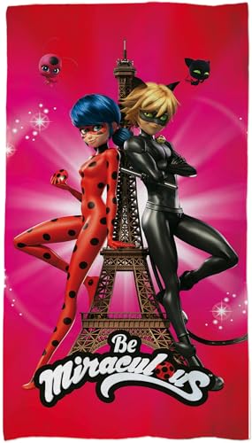 Miraculous Ladybug Kinder Badetuch - Paris Eiffelturm – 60 x 120 cm, 100% Baumwolle in Velours-Qualität – mit Ladybug und Cat Noir – Ideal als Strandtuch, Handtuch, Duschtuch oder Badelaken Miraculous Ladybug Kinder Badetuch - Paris Eiffelturm – 60 x 120 cm, 100% Baumwolle in Velours-Qualität – mit Ladybug und Cat Noir – Ideal als Strandtuch, Handtuch, Duschtuch oder Badelaken von BERONAGE