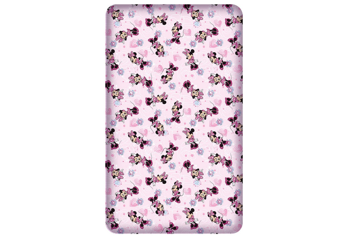 Spannbettlaken Minnie Mouse Spannbettlaken Flower Pink Rosa 90/100 x 190/200 cm, BERONAGE, 100% Baumwolle, Gummizug: ja, (1 Stück), Disney von BERONAGE