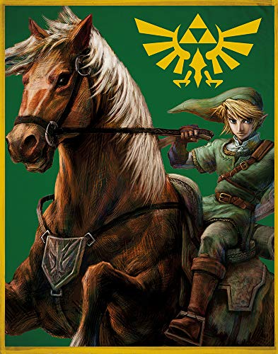 The Legend of Zelda Wohndecke Grün 160 x 200 cm super weiche Flanell-Decke Kuscheldecke Sofadecke Fleece-Decke Hyrule Triforce Links Awakening Breath of the Wild Princess pass. zur Bettwäsche von BERONAGE