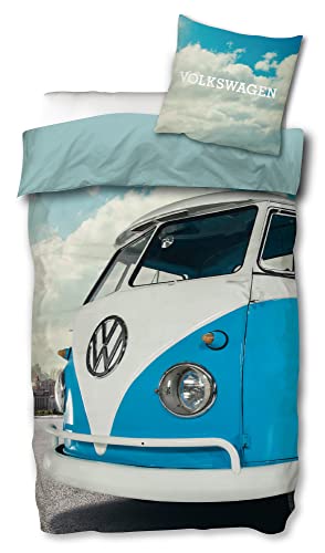 VW Volkswagen Bulli Bettwäsche Sky Blau 135 cm x 200 cm + 80 cm x 80 cm 100% Baumwolle Renforcé-Linon-Qualität VW-Bus Oldtimer Retro Typ 2 T1 T2 T3 Camper Van Reißverschluss Deutsche Größe 059-B VW Volkswagen Bulli Bettwäsche Sky Blau 135 cm x 200 cm + 80 cm x 80 cm 100% Baumwolle Renforcé-Linon-Qualität VW-Bus Oldtimer Retro Typ 2 T1 T2 T3 Camper Van Reißverschluss Deutsche Größe 059-B von BERONAGE