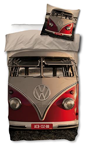 VW Volkswagen Bulli Bettwäsche T1 Rot 135 x 200 cm + 80 x 80 cm 100% Baumwolle Biber-Flanell-Qualität VW-Bus Oldtimer Car Retro Typ 2 T1 T2 T3 Camper Van mit Reißverschluss Deutsche Größe 049 VW Volkswagen Bulli Bettwäsche T1 Rot 135 x 200 cm + 80 x 80 cm 100% Baumwolle Biber-Flanell-Qualität VW-Bus Oldtimer Car Retro Typ 2 T1 T2 T3 Camper Van mit Reißverschluss Deutsche Größe 049 von BERONAGE