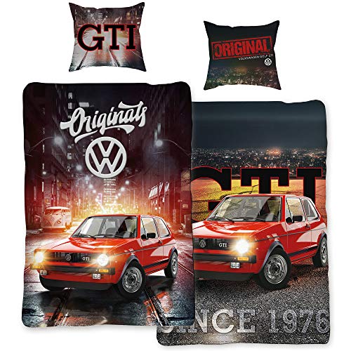 VW Volkswagen Golf Bettwäsche GTI Rot/Grau 135 cm x 200 cm + 80 cm x 80 cm Oldtimer 100% Baumwolle in Renforcé-Linon-Qualität Race Wörthsee Auto-Car 2 Motive Wendebettwäsche Reißverschluss 088 VW Volkswagen Golf Bettwäsche GTI Rot/Grau 135 cm x 200 cm + 80 cm x 80 cm Oldtimer 100% Baumwolle in Renforcé-Linon-Qualität Race Wörthsee Auto-Car 2 Motive Wendebettwäsche Reißverschluss 088 von BERONAGE