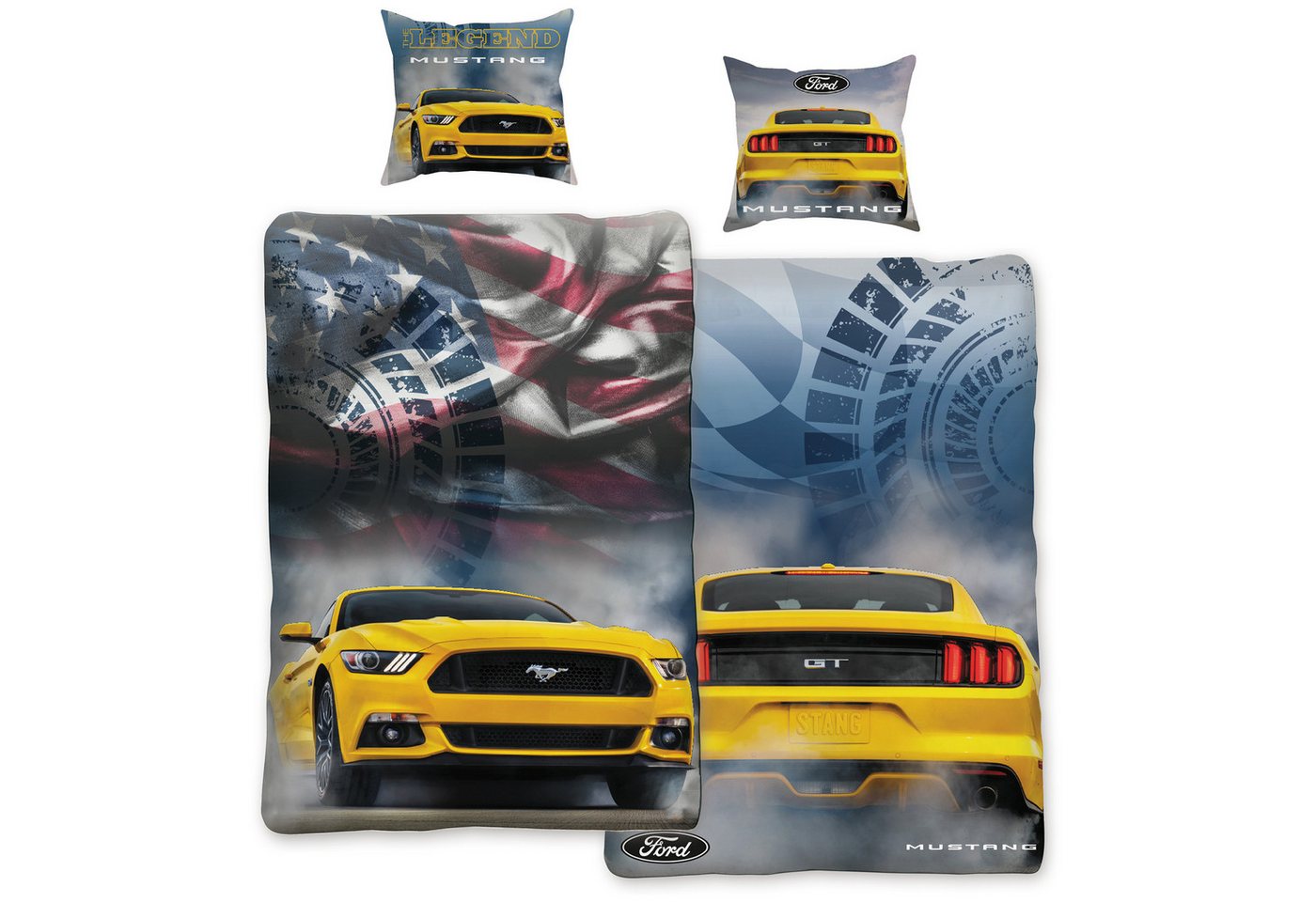 BERONAGE Wendebettwäsche Ford Mustang Legend 008 Bettwäsche Linon / Renforcé, 100% Baumwolle, 2 teilig, 135x200 + 80x80 cm BERONAGE Wendebettwäsche Ford Mustang Legend 008 Bettwäsche Linon / Renforcé, 100% Baumwolle, 2 teilig, 135x200 + 80x80 cm von BERONAGE