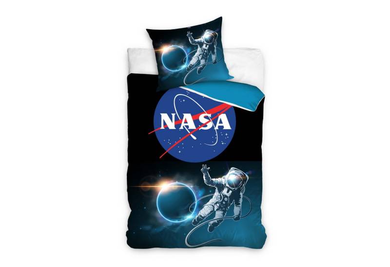 Wendebettwäsche NASA Bettwäsche Astronaut Linon / Renforcé, BERONAGE, 100% Baumwolle, 2 teilig, 135x200 + 80x80 cm von BERONAGE