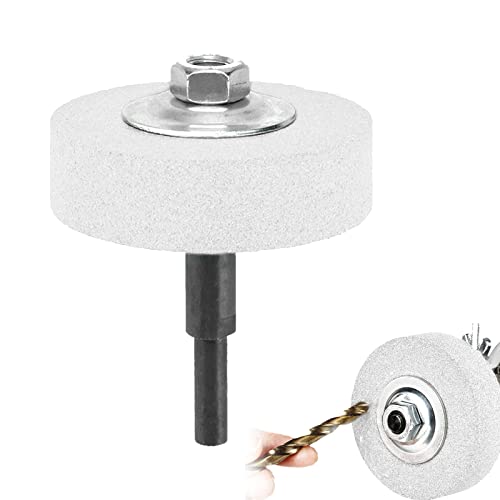 BEROZA Schleifscheibenadapter und Schleifstein für Bohrer, Schleifkopf aus Metall, elektrische Bohrmaschine in Schleifmaschine umwandeln, 75 mm Außendurchmesser 10 mm Innendurchmesser Weiss von BEROZA