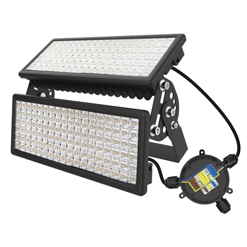 BERSUANG 28000LM LED Strahler Außen Flutlicht 200W, 3000K 230V Scheinwerfer Außenstrahler, IP67 Wasserdicht LED Fluter Verstellbarer 180° Halter für Garten, Sportplatz, Terrassen von BERSUANG