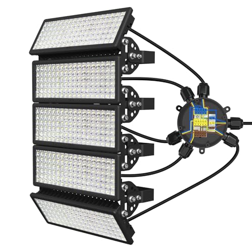 BERSUANG 500W LED Strahler Außen, Kaltweiß 6500K 70000LM Scheinwerfer Aussen, IP67 Wasserdicht Außenstrahler, LED Flutlicht Verstellbarer 180° Halter für Garten Garage Sportplatz von BERSUANG