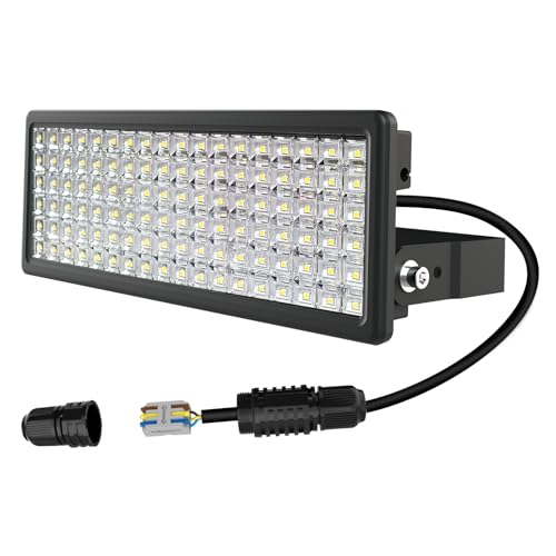 BERSUANG LED Strahler Außen Fluter 14000LM 100W Scheinwerfer 6500K Flutlichtstrahler IP67 Wasserfest Flutlicht Einstellbarem Winkel Geeignet Außenstrahler für Sportplatz (mit kabelverbinder) von BERSUANG