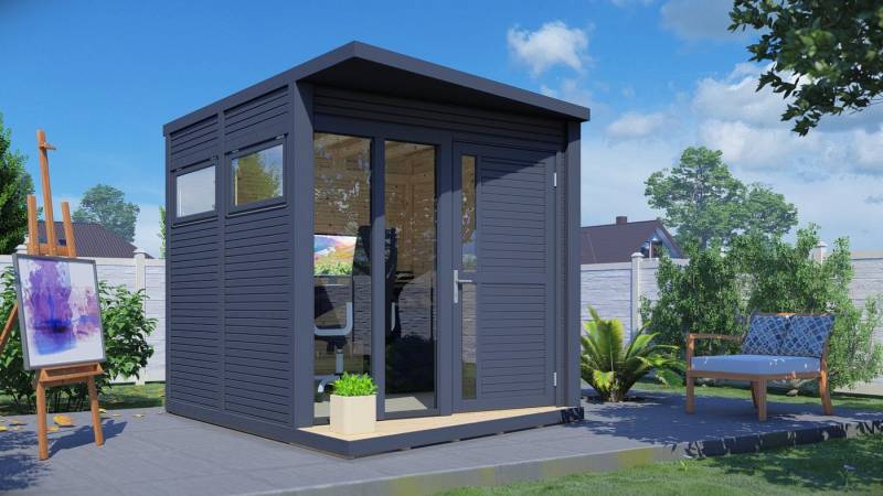 BERTILO Gartenhaus Concept Office, in verschiedenen Farben, BxT: 237x311 cm, mit elegantem Rhombus-Profil in einfacher Elementbauweise von BERTILO