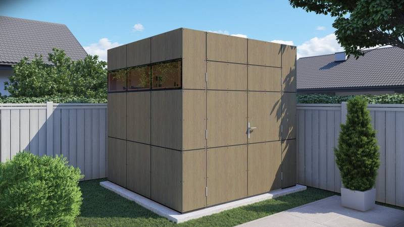 BERTILO Gartenhaus HPL 1, in verschiedenen Farben, BxT: 231x236 cm, Fassaden-HPL in Architekturqualität, witterungsbeständig, farbstabil von BERTILO