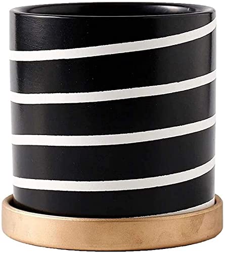 Startseite Einfachheit Schwarz-weiß gestreifte Keramik-Übertöpfe mit Tablett Moderner zylindrischer Blumentopf mit Ablaufloch-S Startseite Einfachheit Schwarz-weiß gestreifte Keramik-Übertöpfe mit Tablett Moderner zylindrischer Blumentopf mit Ablaufloch-S von BERTY·PUYI