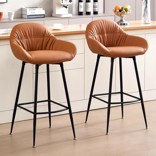 BERYTH Barhocker 2er Set Barstühle höhenverstellbar mit Rückenlehne Ergonomische Gepolsterte Barhocker, PU-Bezug, 76cm Hoch optimal Komfort Küche, Hausbar, Esszimmer Theke BERYTH Barhocker 2er Set Barstühle höhenverstellbar mit Rückenlehne Ergonomische Gepolsterte Barhocker, PU-Bezug, 76cm Hoch optimal Komfort Küche, Hausbar, Esszimmer Theke von BERYTH