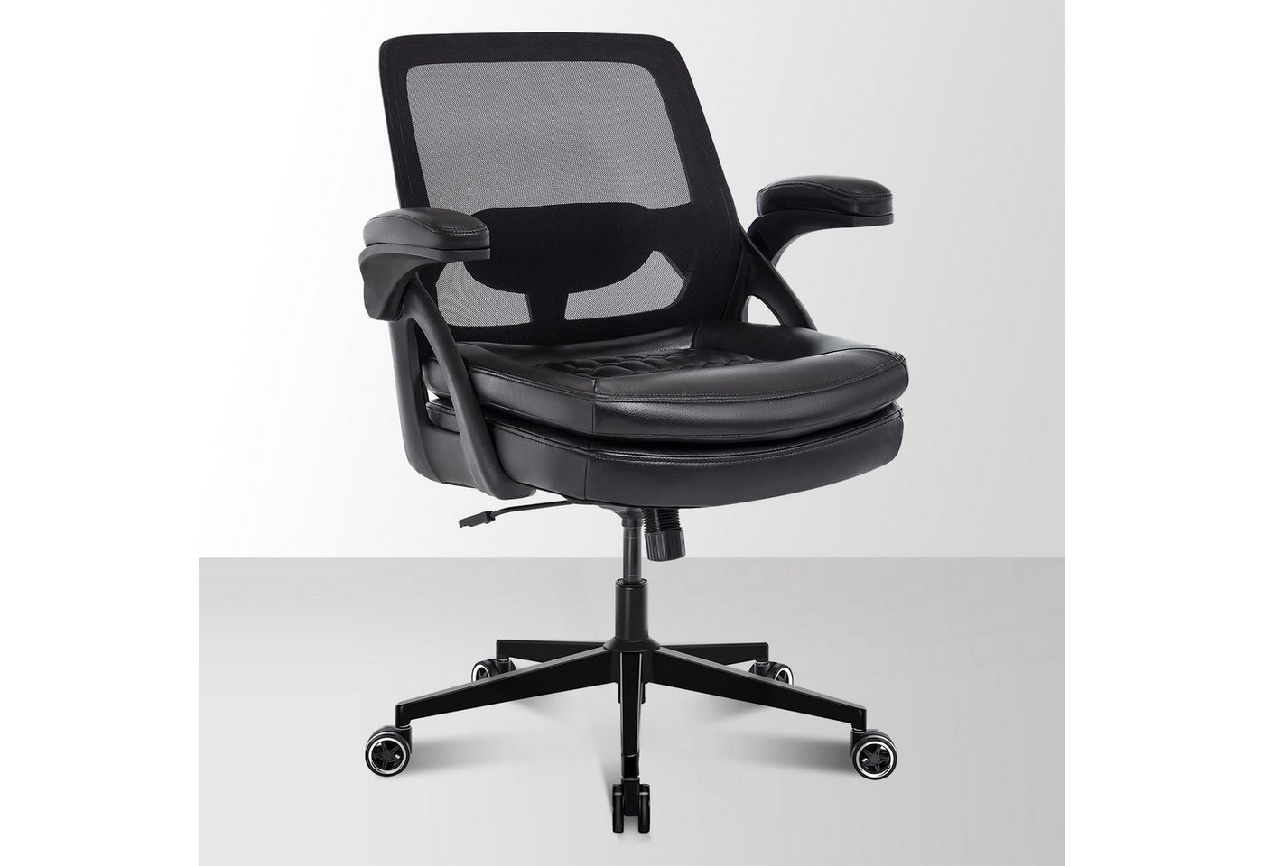 BERYTH Bürostuhl Schreibtischstuhl Drehstuhl mit Netzbespannung Ergonomisch (1 St), sanfte Wippfunktion 90°-115° & 8,5 cm Höhenverstellung von BERYTH