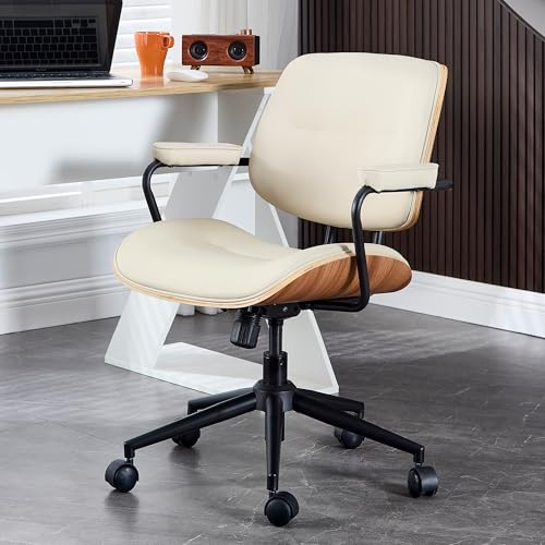 BERYTH Homeoffice Bürostuhl Ergonomisch Stuhl Drehstuhl mit Armlehne Medieval Modern Bürostuhl 360°Drehbar Höhenverstellbar Schreibtischstuhl, Arbeitszimmer, Schlafzimmer bis 136 kg Beige BERYTH Homeoffice Bürostuhl Ergonomisch Stuhl Drehstuhl mit Armlehne Medieval Modern Bürostuhl 360°Drehbar Höhenverstellbar Schreibtischstuhl, Arbeitszimmer, Schlafzimmer bis 136 kg Beige von BERYTH