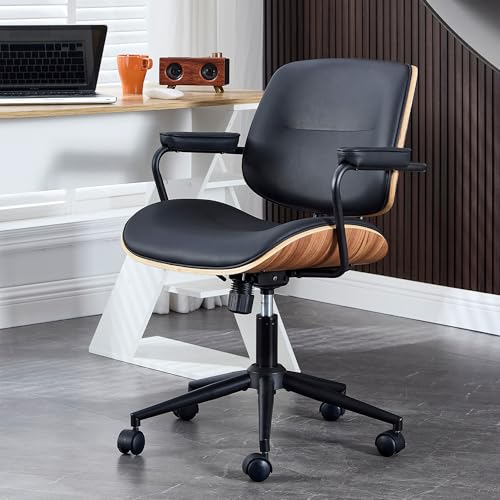 BERYTH Homeoffice Bürostuhl Ergonomisch Stuhl Drehstuhl mit Armlehne Medieval Modern Bürostuhl 360°Drehbar Höhenverstellbar Schreibtischstuhl, Arbeitszimmer, Schlafzimmer bis 136 kg Schwarz BERYTH Homeoffice Bürostuhl Ergonomisch Stuhl Drehstuhl mit Armlehne Medieval Modern Bürostuhl 360°Drehbar Höhenverstellbar Schreibtischstuhl, Arbeitszimmer, Schlafzimmer bis 136 kg Schwarz von BERYTH