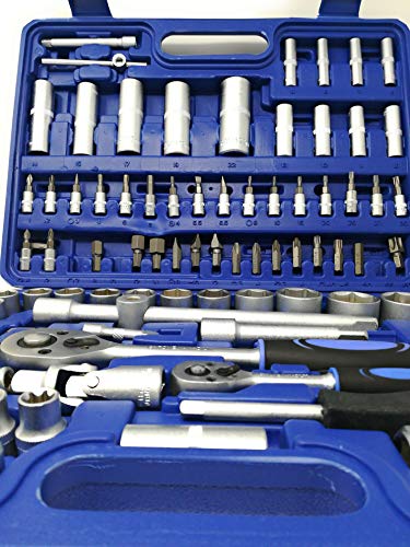 Tianfeng Tools Werkzeugkoffer mit 108 Steckschlüsseln und Zubehör, Blau von tempo di saldi