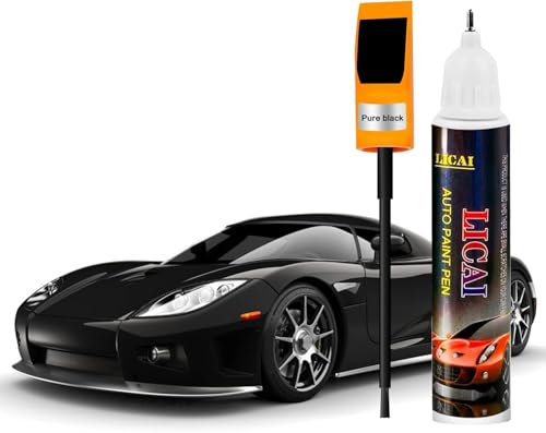BESCH Lackstift zur schnellen Ausbesserung von Autokratzern und Steinschlägen - 12ml Reparaturstift für Autolack (Schwarz) von BESCH
