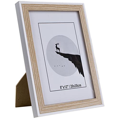 Dekorativer Fotorahmen aus Holz, 20 x 30 cm, mit Ständer (weißes Holz, 20 x 30 cm) von BESCH