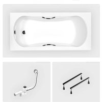 Rechteckige Badewanne - 150 x 70 cm - ohne Verkleidung - mit Füßen - Griffe - Chromablauf - ARIA PLUS Rechteckige Badewanne - 150 x 70 cm - ohne Verkleidung - mit Füßen - Griffe - Chromablauf - ARIA PLUS von BESCO