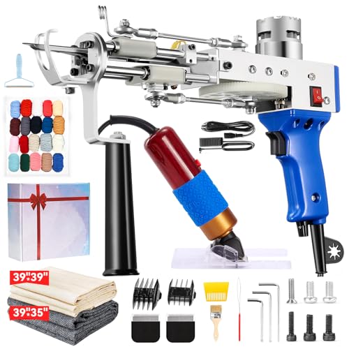 BESGEER Rug Tufting Gun with Carpet Trimmer Kit, Rug Gun with Tufting-Shears with Tufting Cloth, 2 in 1 Cut & Loop Pile Carpet Gun and Carving Clippers, Tufting Gun Machine Kit for Beginners von BESGEER