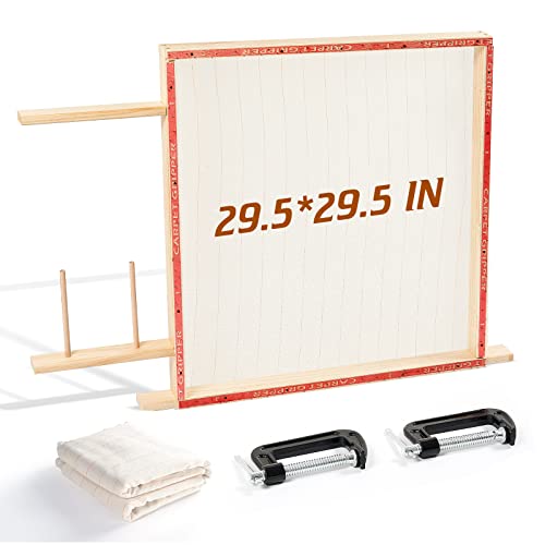 BESGEER Tufting Frame für Teppichherstellung, 29,5" x 29,5" Teppich Rahmen mit Tufting-Stoff, Holz-Tufting-Frame Teppich-Herstellungsbedarf für Tufting-Gun, Tischständer Frame Teppichherstellung von BESGEER