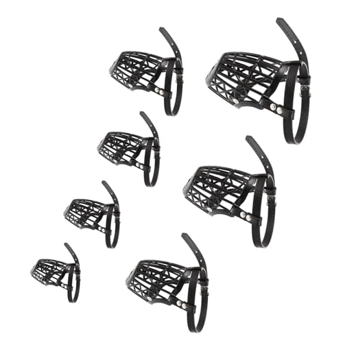 BESPORTBLE 1Satz Teiliges Kunststoff Maulkorb für Hunde mit Verstellbarem Pu-Lederriemen Atmungsaktive und Bequeme Maulabdeckung Anti-Biss Schutz für Verschiedene Hunderassen Schwarz von BESPORTBLE