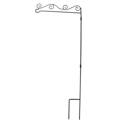 BESPORTBLE 1 Stück Gartenflaggenständer Garden Flag Pole Flag Holder for Gardens Lawn Flag Holder Lawn Flag Stand Einsätze Anlage fahnenmast Fahnenhalter aus Edelstahl Fahnenzubehör Black von BESPORTBLE