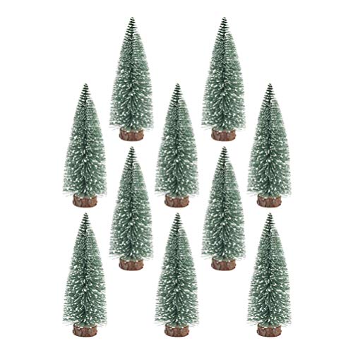BESPORTBLE 10 Pack Mini Weihnachtsbaum dekor Ornamente mit schneebedeckten Kiefer DIY Tisch Desktop Dekoration für zu Hause shop-15 cm von BESPORTBLE