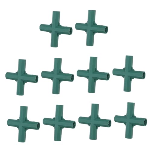 BESPORTBLE 10 Stück PVC Rohrverbinder Wetterfester Vierwege kupplung Kunststoff für Gewächshaus Garten Pflanzenstütze DIY Rahmen von BESPORTBLE