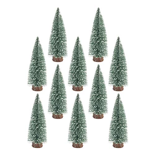 BESPORTBLE 10 pack mini weihnachtsbaum dekor ornamente mit schneebedeckten kiefern diy tisch desktop dekoration für zu hause shop-5 cm von BESPORTBLE