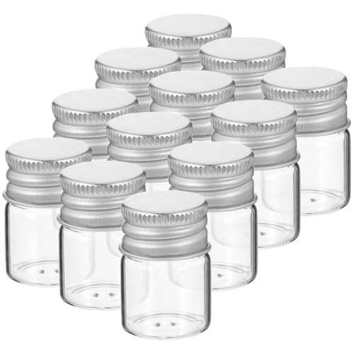 BESPORTBLE 12 Stück Versiegelte Glasdosen Pillenbehälter Kleine Einmachgläser Mini-Gläser Hochzeitsgeschenke Transparente Mini-Fläschchen Parfümflaschen Versiegelte Behälter von BESPORTBLE