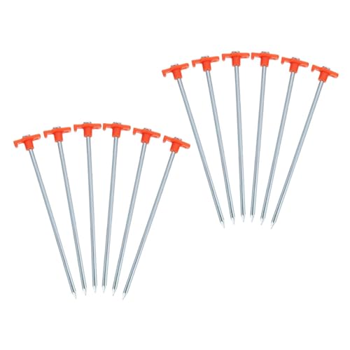 BESPORTBLE 16 Stück Teiliges Metall Zeltheringe für Harte und Weiche Böden Extra Lange Verstärkte Stahl Heringe Winddichte Camping Bodenanker Stabiles Befestigen von Zelt und Markise im von BESPORTBLE