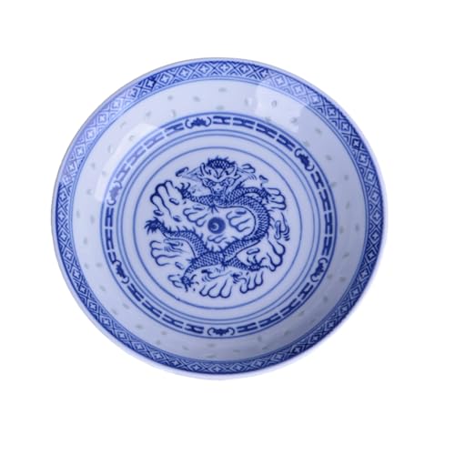 BESPORTBLE 1pc Drachen Muster Teller Dinner Plate Porzellan Alltägliche Gerichte Dekorative Teller Sushi Platte Porzellan Servierplatte Blaue Teller Haushalt Obst Gericht Chinesischen Stil Vorspeise von BESPORTBLE