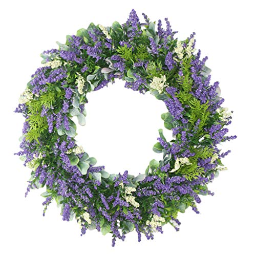 BESPORTBLE 1stk Künstlicher Lavendel Künstlicher Weihnachtskranz Weihnachtsblumenkranz Weihnachtsfensterkranz Weihnachtsbeute Weihnachtstürkranz Lavendel Türkranz Plastikblume Pflanze Herbst von BESPORTBLE