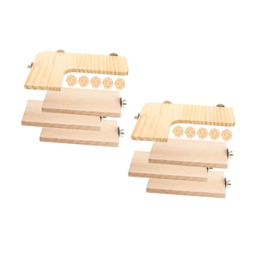 BESPORTBLE 2 Sätze Holzplattform für Kleintiere Teiliges Stabile Kletterspielzeuge aus Natürlichem Holz Hängendes Haustier mit Metallbefestigung für Hamster Chinchilla und Vögel Robustes von BESPORTBLE