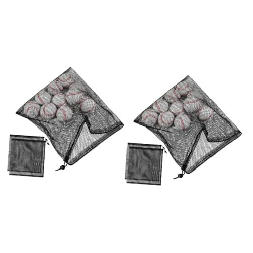 BESPORTBLE 2 Sätze Netzbeutel Mit Kordelzug Pump-netzbeutel Essiggurke Netztaschen Für Die Reise Teichfilter Kleine Netztaschen -paddel Tennistasche Sieb Polyester Black 3 Stück * 2 von BESPORTBLE