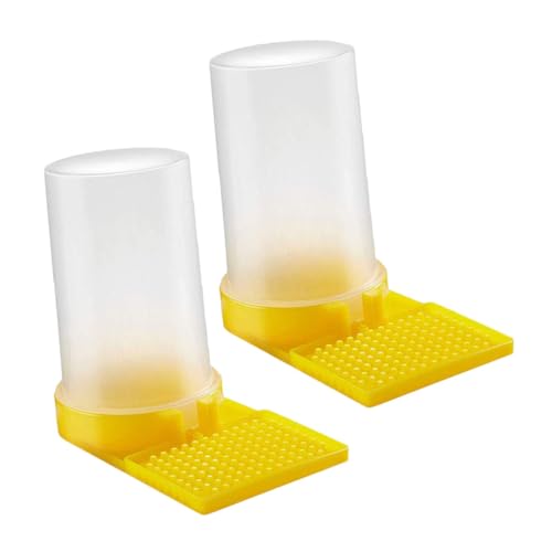 BESPORTBLE 2 Stück Bienenfutter Bienenwassertrinker Bienenwassertränke Honigbiene Bienenstock Zubehör Gerät Imkerei Werkzeug Futterspender Bienen Futterstation Bienenstock-Futter pp Yellow von BESPORTBLE